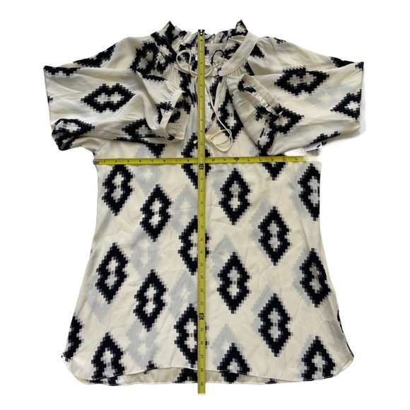 Britt Ryan Silk Geometric Long Sleeve Blouse Sz M - Picture 8 of 13